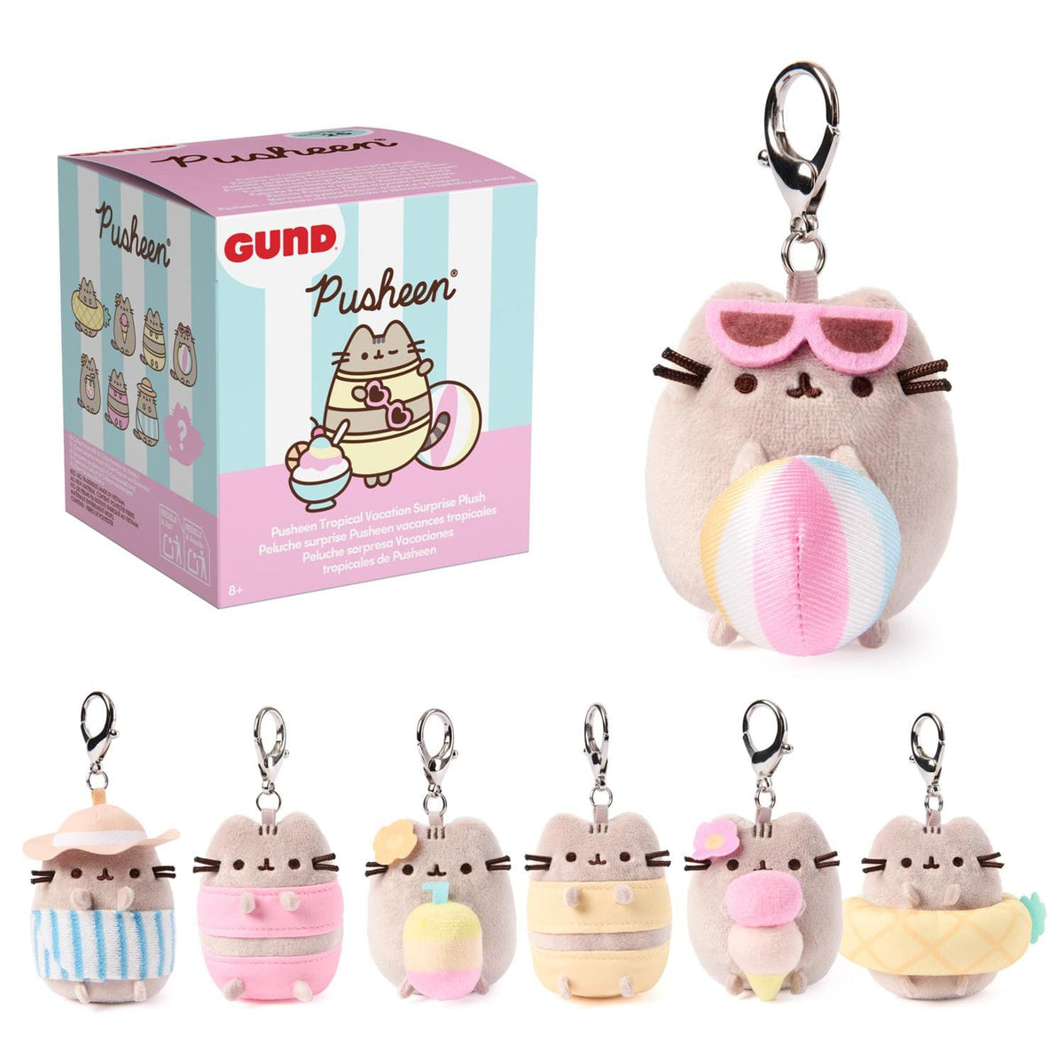Pusheen Tropical Vacation 3" Plush Keychain Surprise Box: Series 26